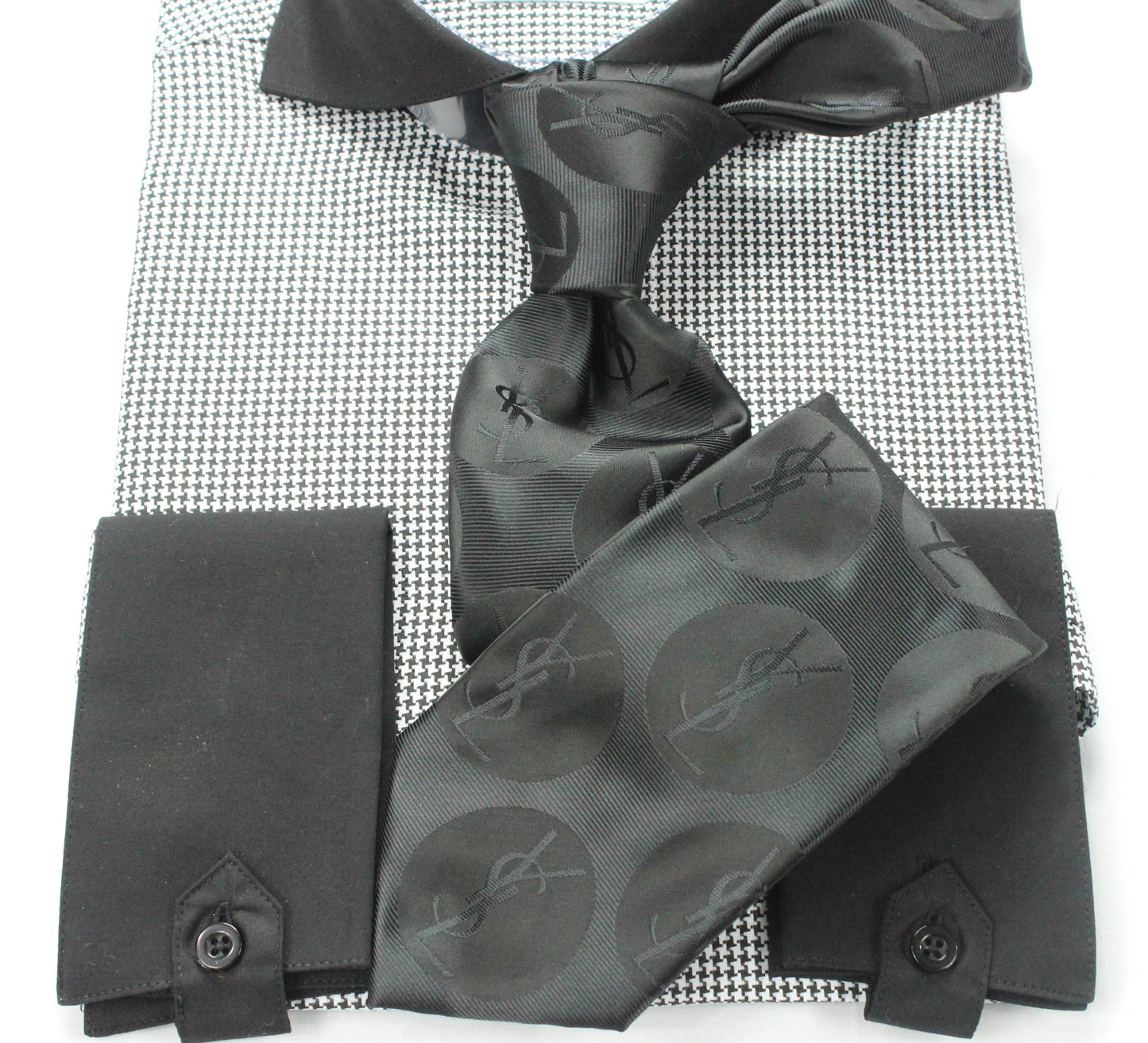 YSL Solid 2 | Black | Tie & Pocket Square