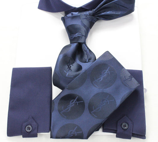 YSL Solid 3 | Navy | Tie & Pocket Square