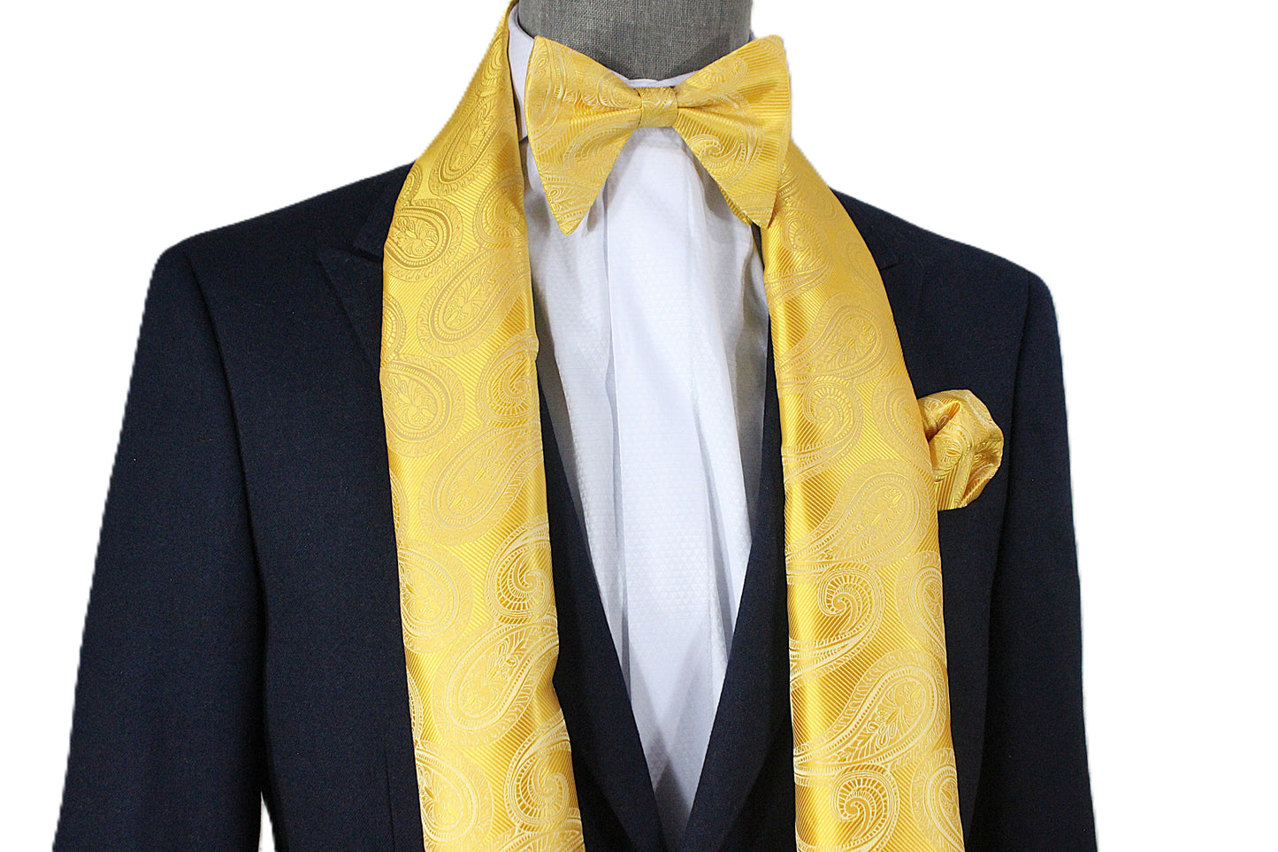 Big Ben A2 | Yellow Paisley | Scarf & Bowtie Set