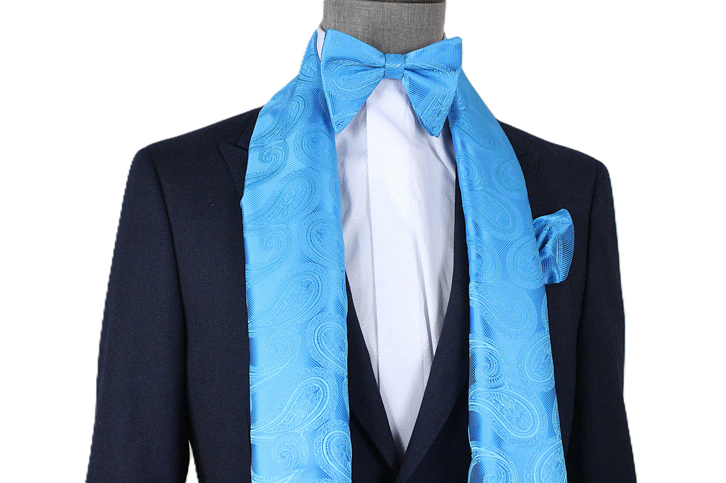 Big Ben B8 | Aqua Paisley | Scarf & Bowtie Set