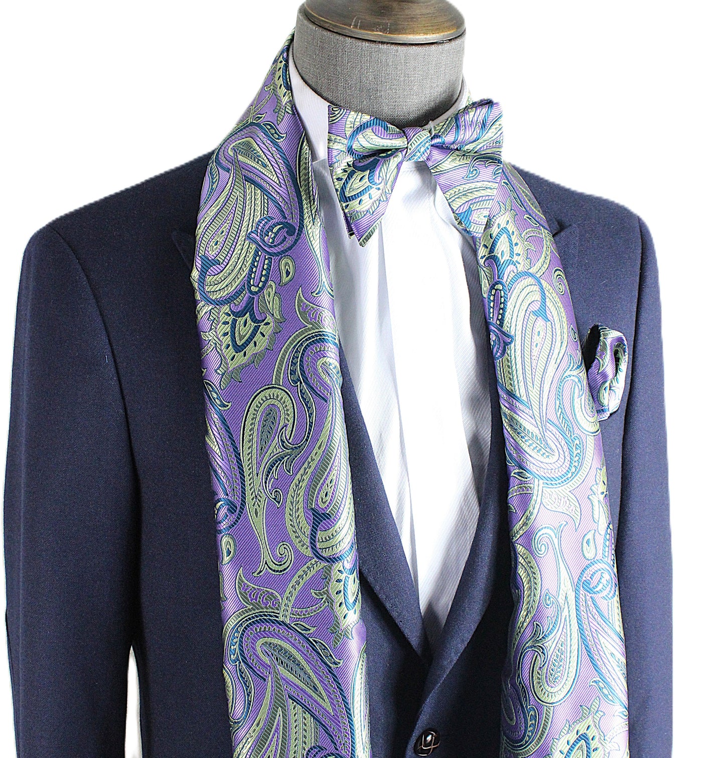 British Paisley 8 | Purple & Green Paisley | Single Scarf