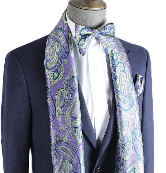 British Paisley 8 | Purple & Green Paisley | Single Scarf