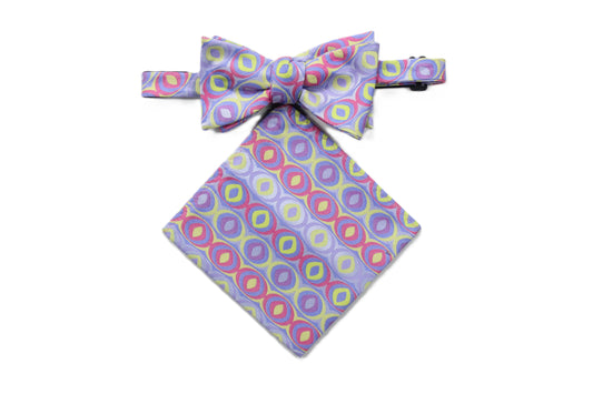 Chronicles 1  | Multi Color Sky Blue Geometric | Bowtie & Pocket Square