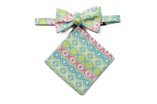 Chronicles 2  | Multi Color Lime  Geometric | Bowtie & Pocket Square