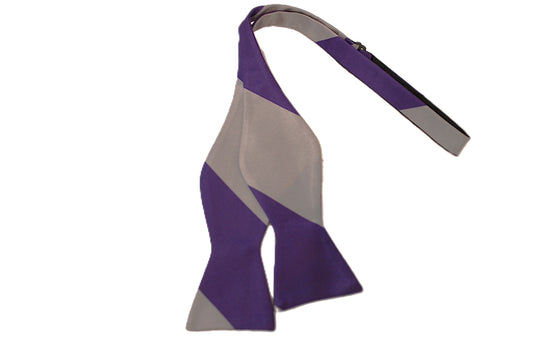 Collegiate Stripe 14 | Grey & Purple Stripe | Bowtie