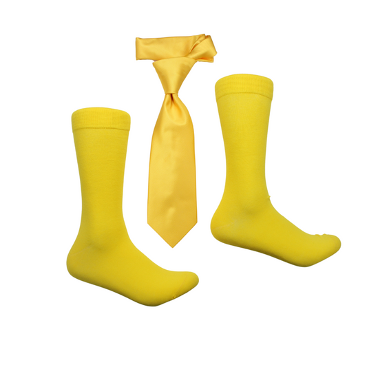 Comic 4 | Yellow Solid | Tie & Sock Combo