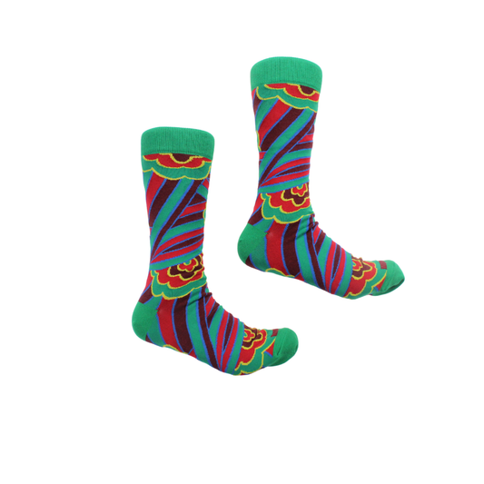 Gretzky 4 | Multi Color Wine Floral | Sock