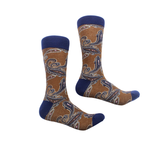 Brazil 1 | Brown & Navy Paisley | Sock