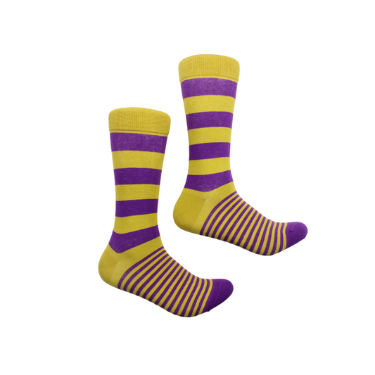 Crypto Stripe 11 | Gold & Purple | Sock