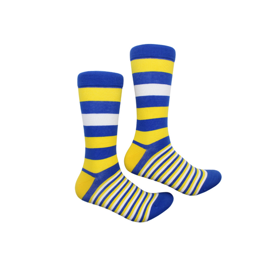Crypto Stripe 4 | Royal Yellow White | Sock