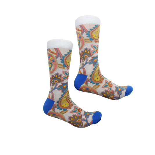 Bangladesh 3 | Silver & Blue Paisley | Sock