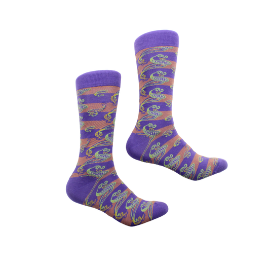 Dash 4 | Purple & Orange Paisley | Sock