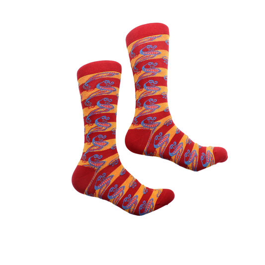 Dash 3 | Red & Yellow Paisley | Sock