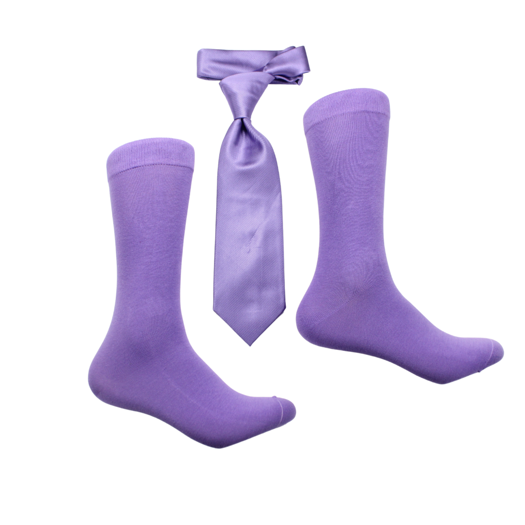 Comic 6 | Lavender Solid | Tie & Sock Combo