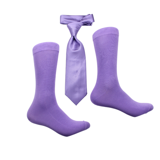 Comic 6 | Lavender Solid | Tie & Sock Combo