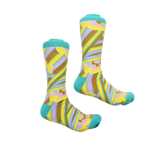 Gretzky 10 | Yellow & Teal Floral | Sock