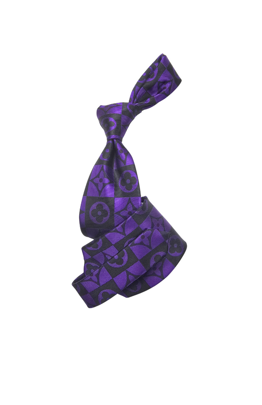 LV Square 13 | Purple & Black | Tie & Pocket Square