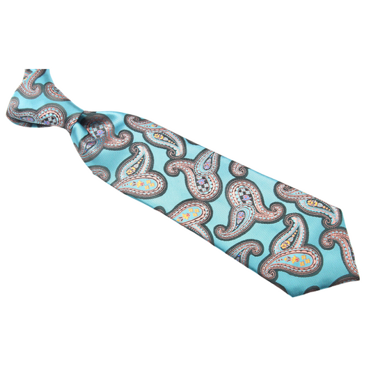 Deion 5 | Turquoise Paisley | Necktie