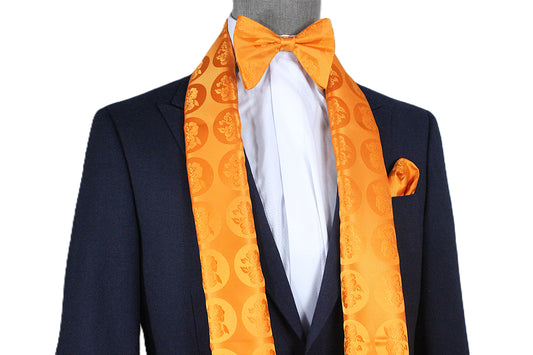 Floral Solid A3 | Orange Floral | Scarf & Bowtie Set