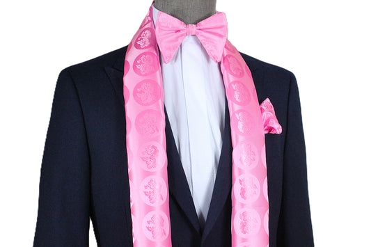 Floral Solid A5 | Pink Floral | Scarf & Bowtie Set