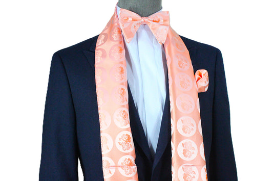 Floral Solid B7 |Coral Floral | Scarf & Bowtie Set