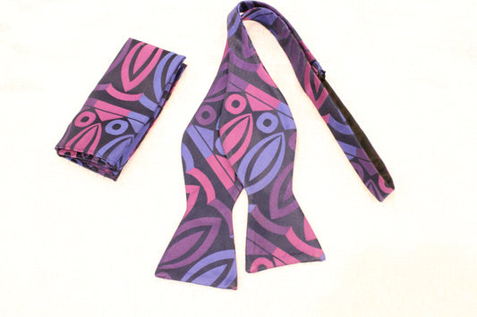 Geo 4 | Navy & Purple Geometric | Bowtie
