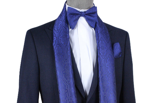 Geo Solid B3 | Navy Geometric | Scarf & Bowtie Set