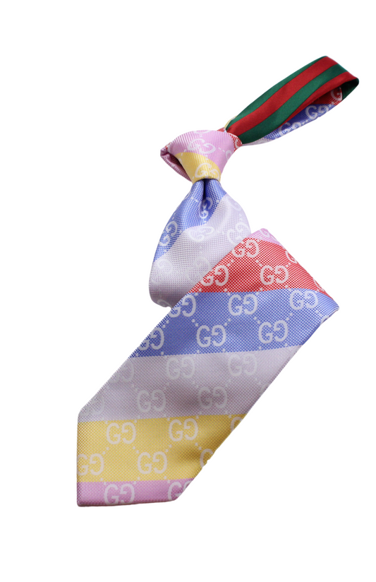 GG Stripe A5 | Blue/Red/Pink/Yellow | Tie & Pocket Square