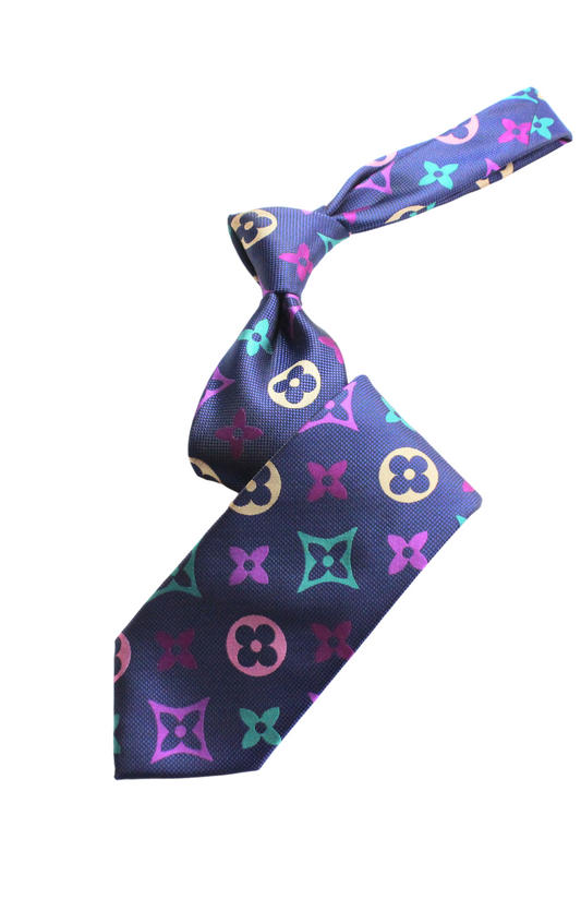 LV Multicolor B2 | Navy 1 | Tie & Pocket Square