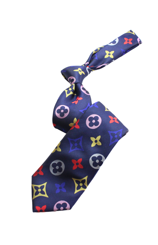 LV Multicolor B8 | Navy 2 | Tie & Pocket Square