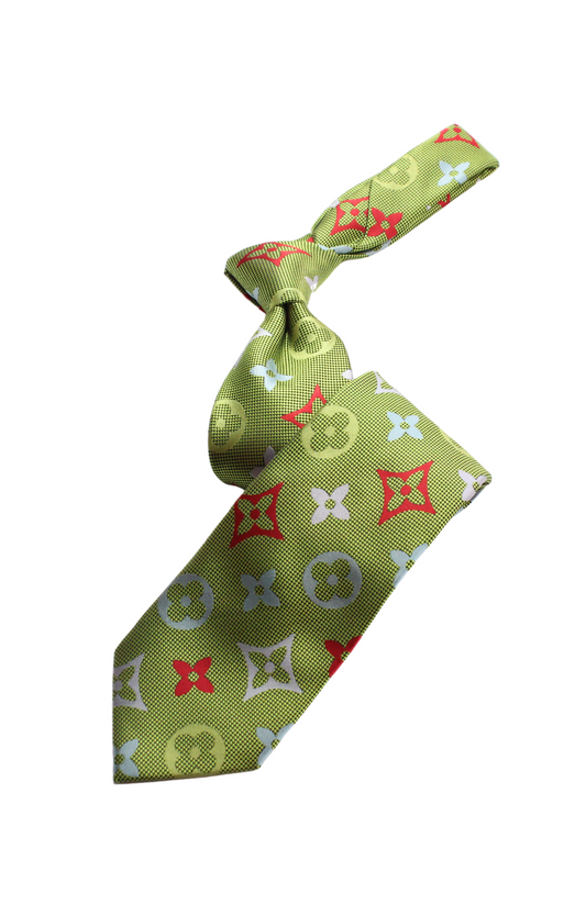 LV Multicolor B9 | Lime Green | Tie & Pocket Square