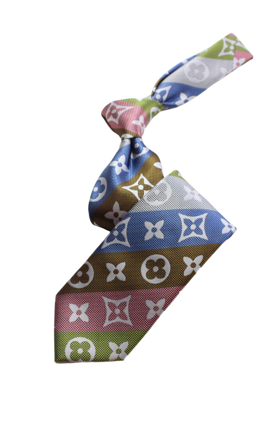 LV Stripe A5 | Tan/Pink/Blue/Green | Tie & Pocket Square