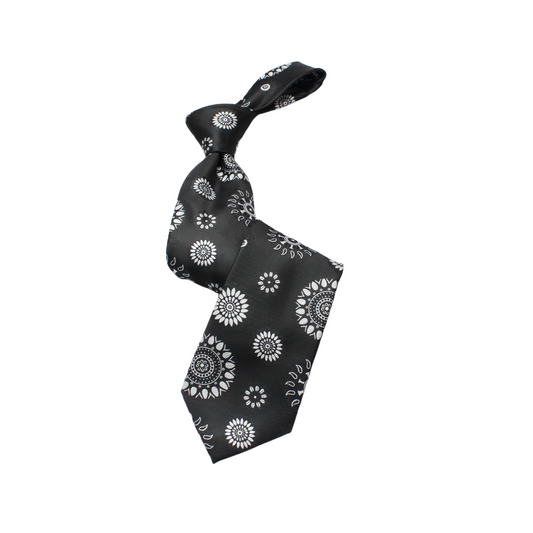MIB A2| Black & White Floral | Necktie
