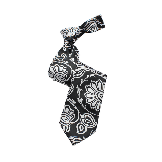 MIB B5 | Black & White Floral | Necktie