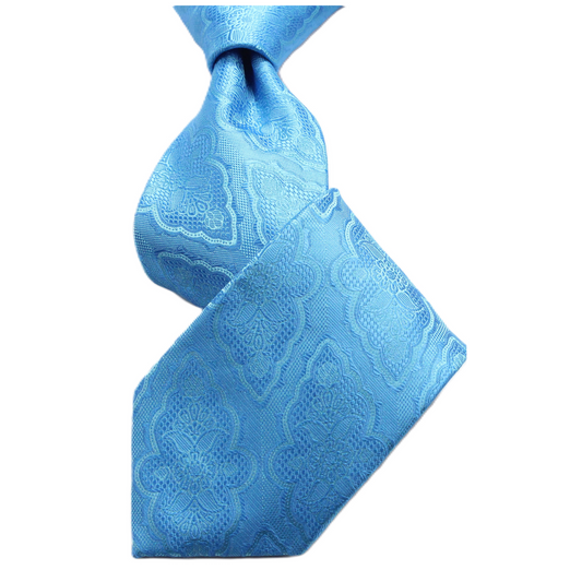 Geo Solid B8 | Aqua Geometric | Tie & Pocket Square