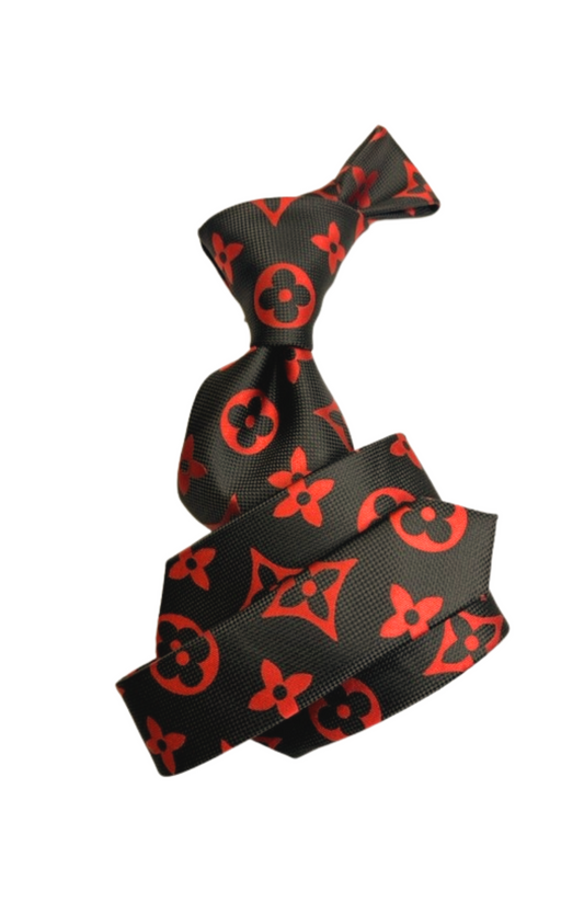 LV 7| Black & Red | Tie & Pocket Square