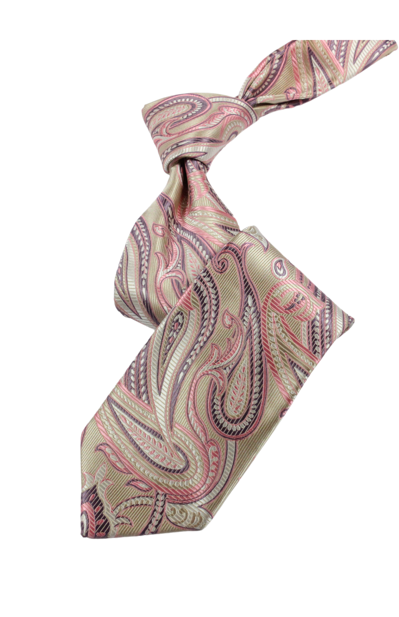 British Paisley 7 | Cream & Pink Paisley | Tie & Pocket Square