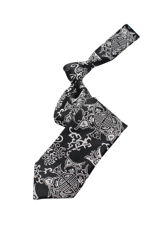 Djbouti 4 | Black & White Floral | Necktie