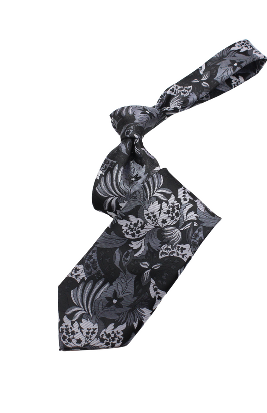 MIB N2 | Black & White Floral | Necktie