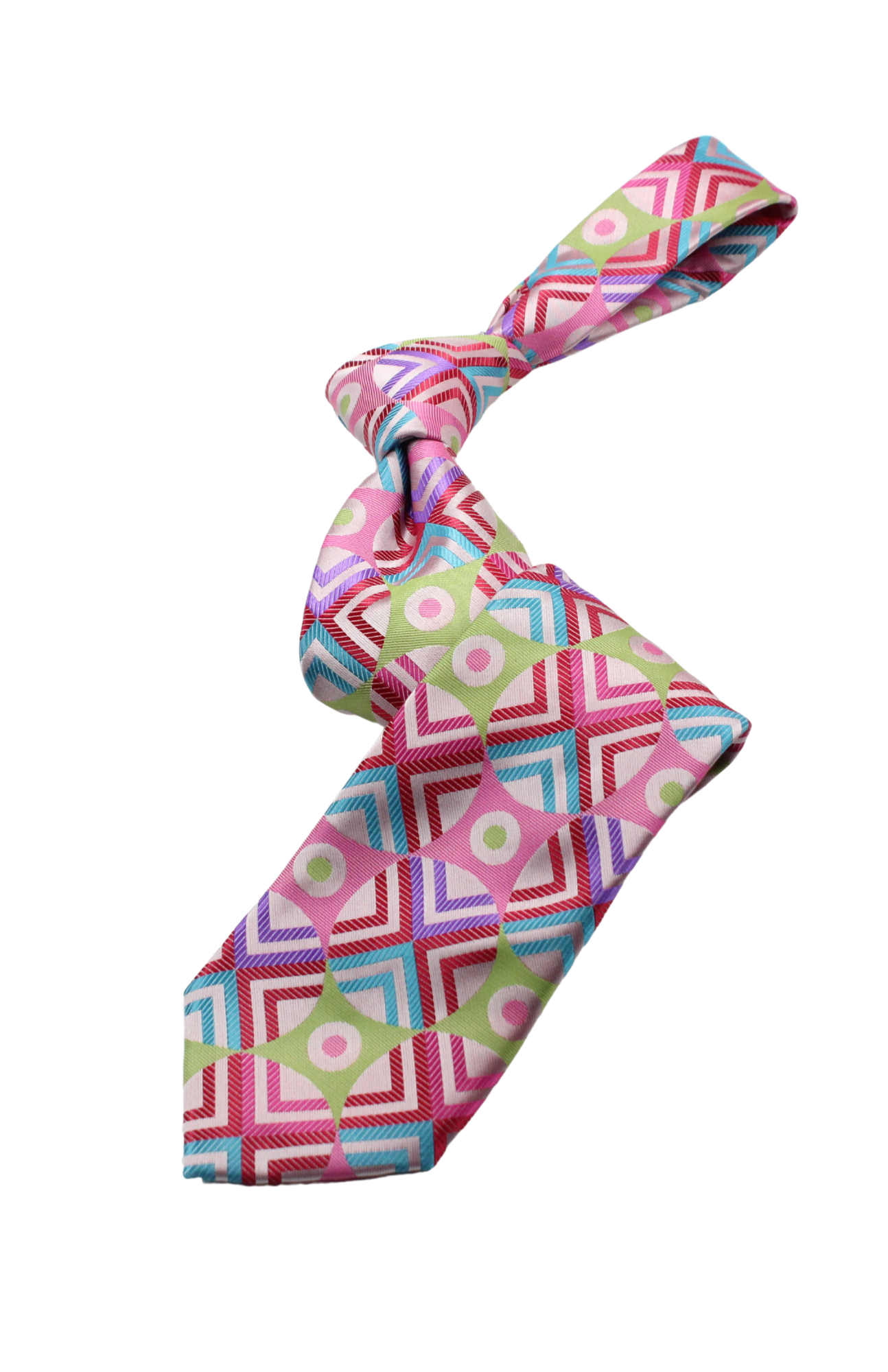 Bolivia 1 | Pink Geometric | Tie & Pocket Square