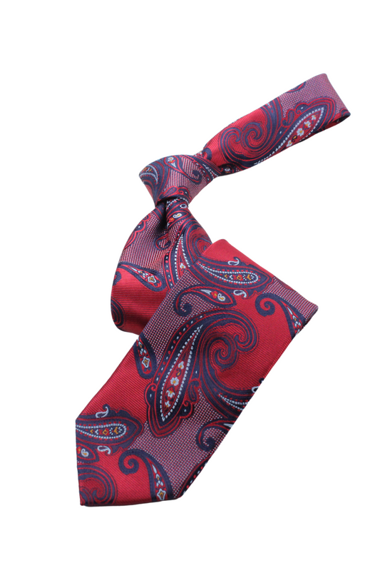Chiliz 5 | Red & Navy Paisley | Tie & Pocket Square