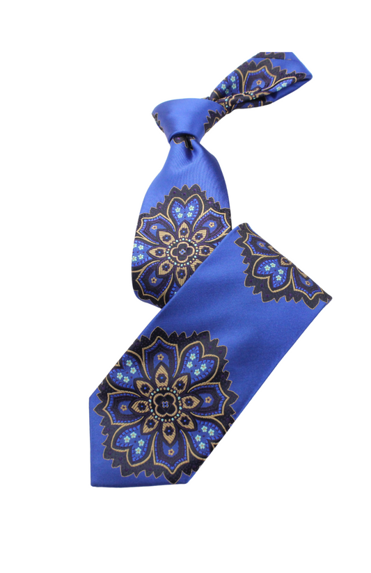 Capetown 5 | Royal Tan & Black Floral | Necktie