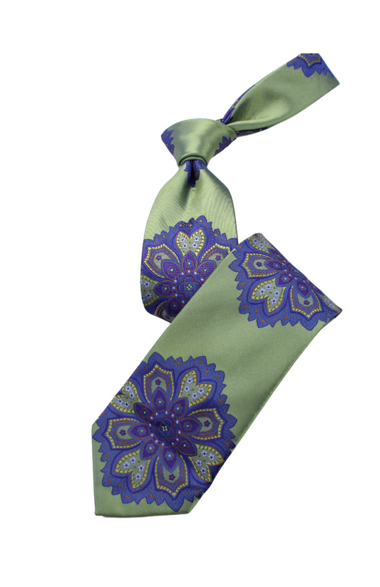 Capetown 6 | Green & Purple Floral | Necktie