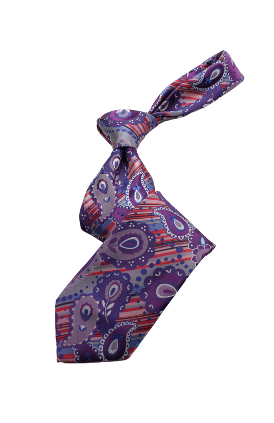 Portofino 9 | Purple & Red Paisley | Tie & Pocket Square