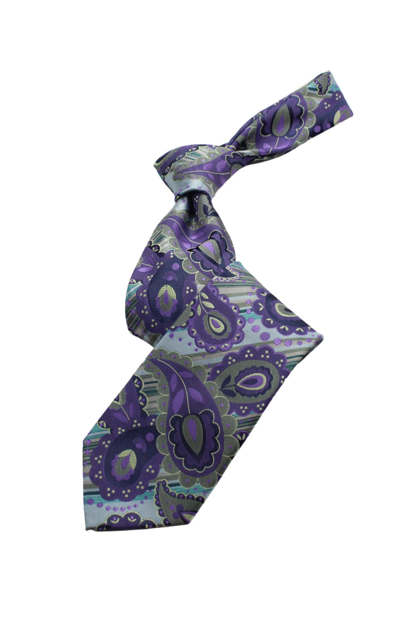 Portofino 6 | Purple & Green Paisley | Tie & Pocket Square