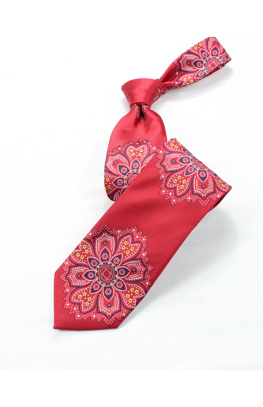 Capetown 10 | Red & Navy Floral | Necktie