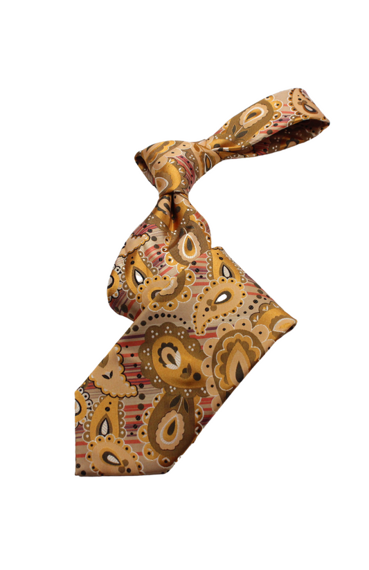 Portofino 8 | Gold Paisley | Tie & Pocket Square