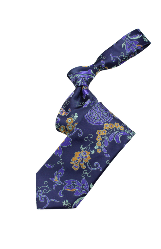 Djbouti 1 | Navy Floral | Necktie