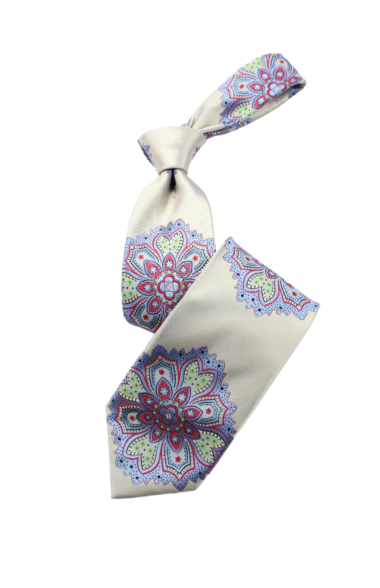 Capetown 1 | Taupe Sky & Red Floral | Necktie