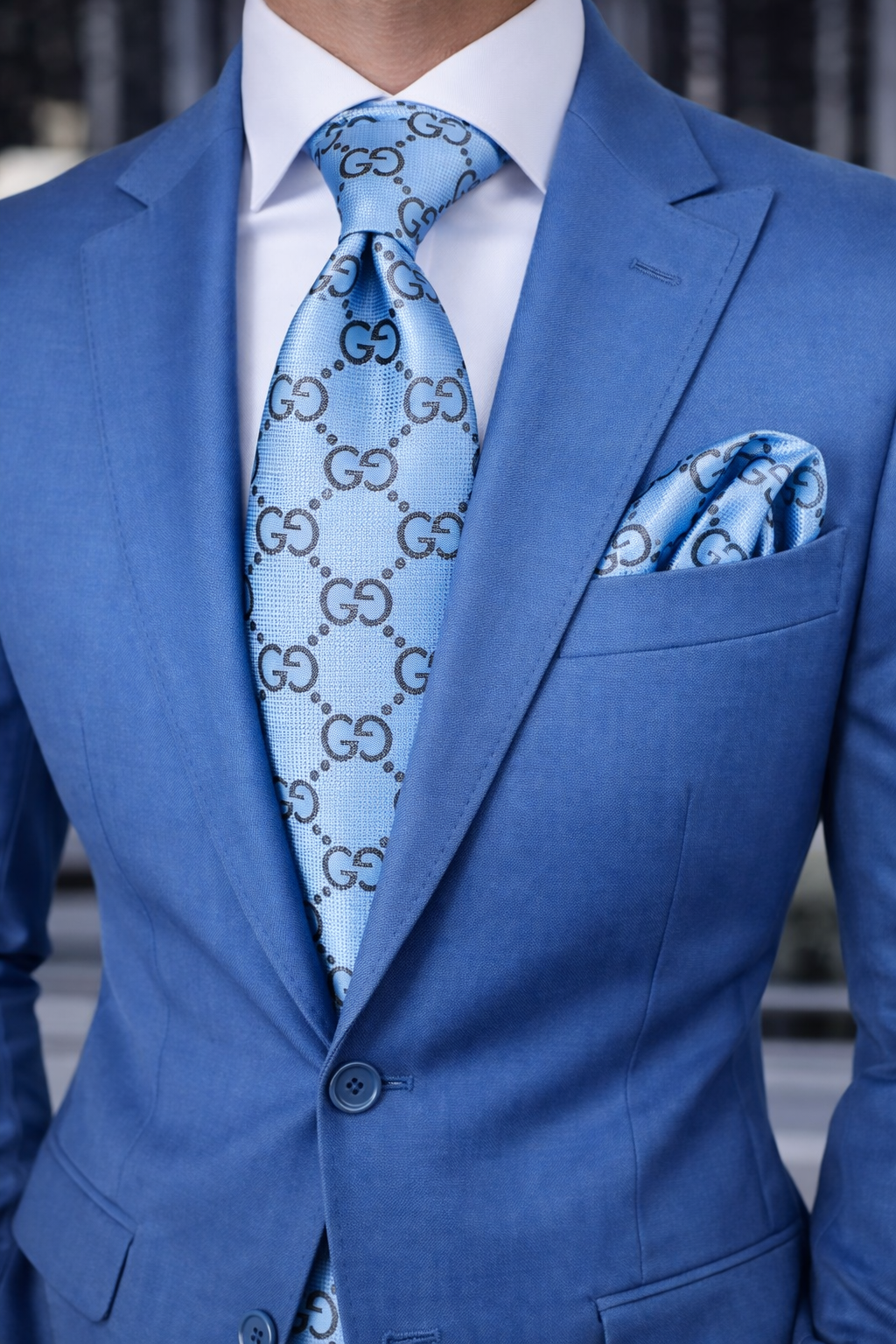 GG B11 | Aqua | Tie & Pocket Square